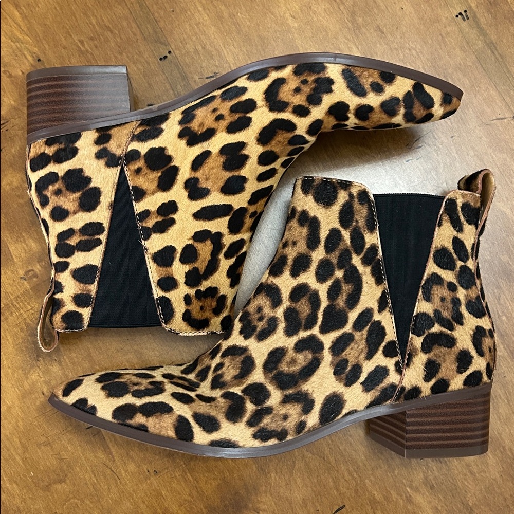 J Crew Calf Hair Ankle Boots, Size 7